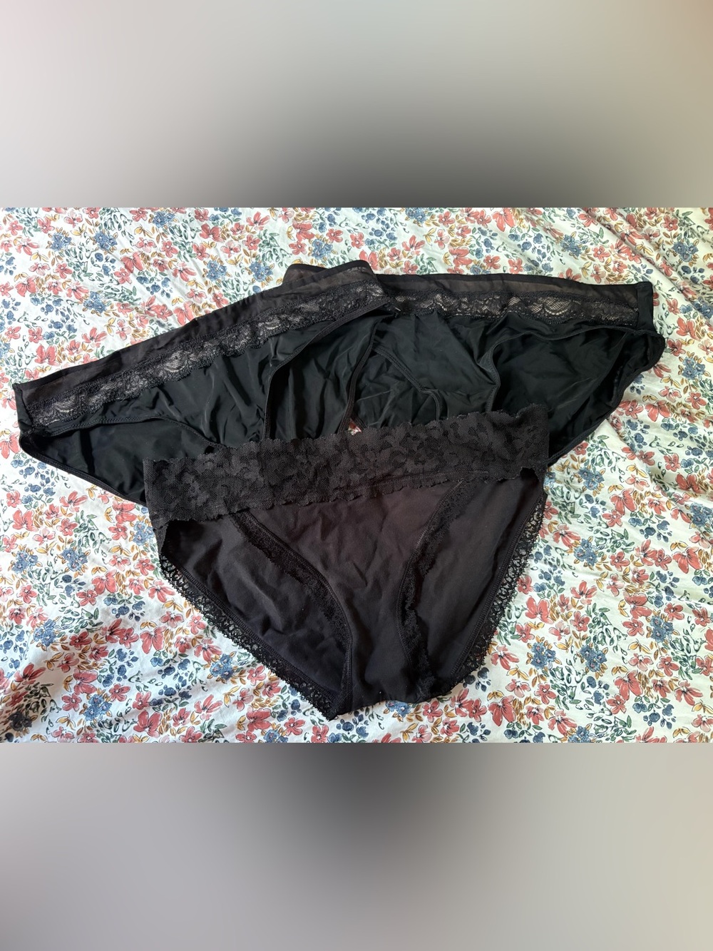 Adore Me Black Lace Bikini Briefs Duo